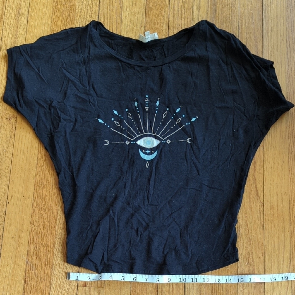 Synergy Organic Clothing Black Tee with Eye Graphic Size Small - Picture 7 of 9